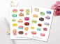 Preview: Bunte Macarons Sticker Set